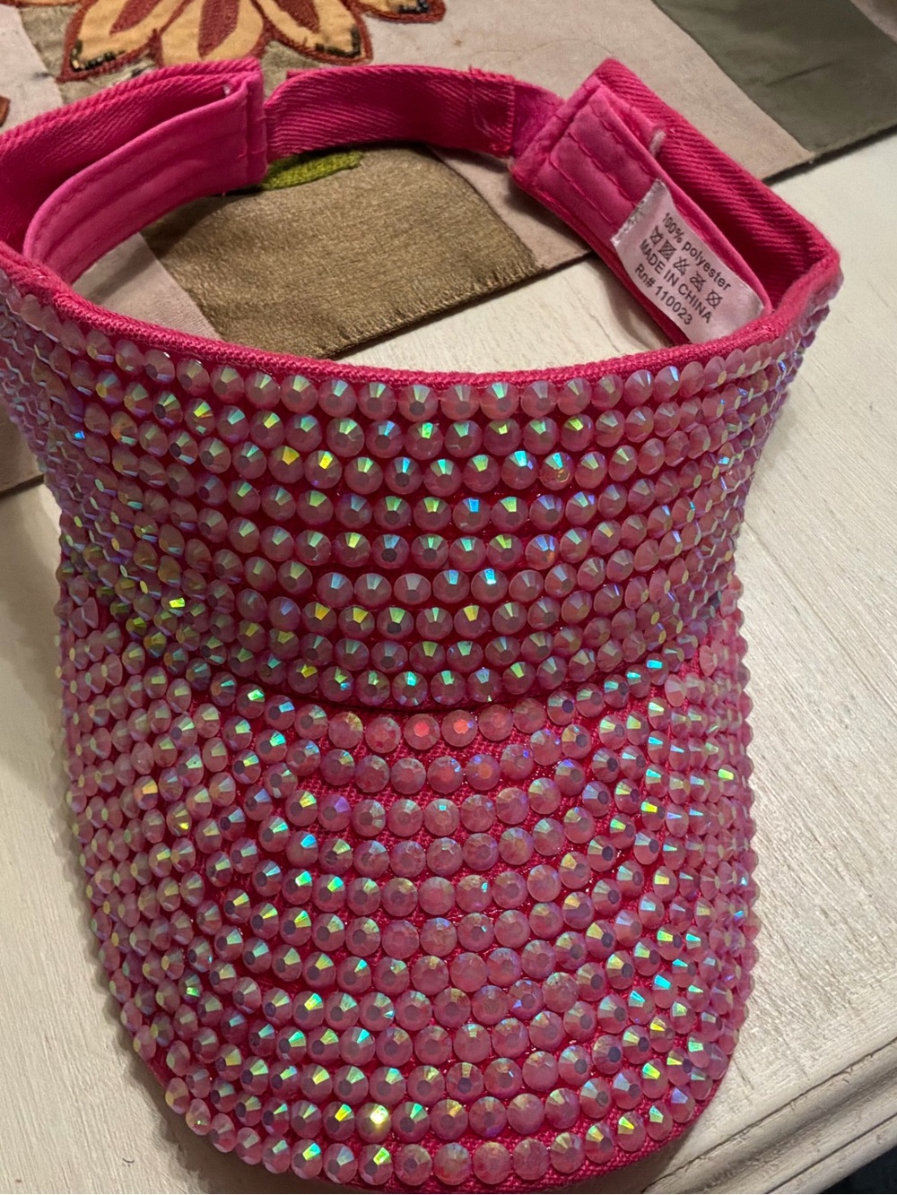 Pink Crystal Visor Hat - Brand: